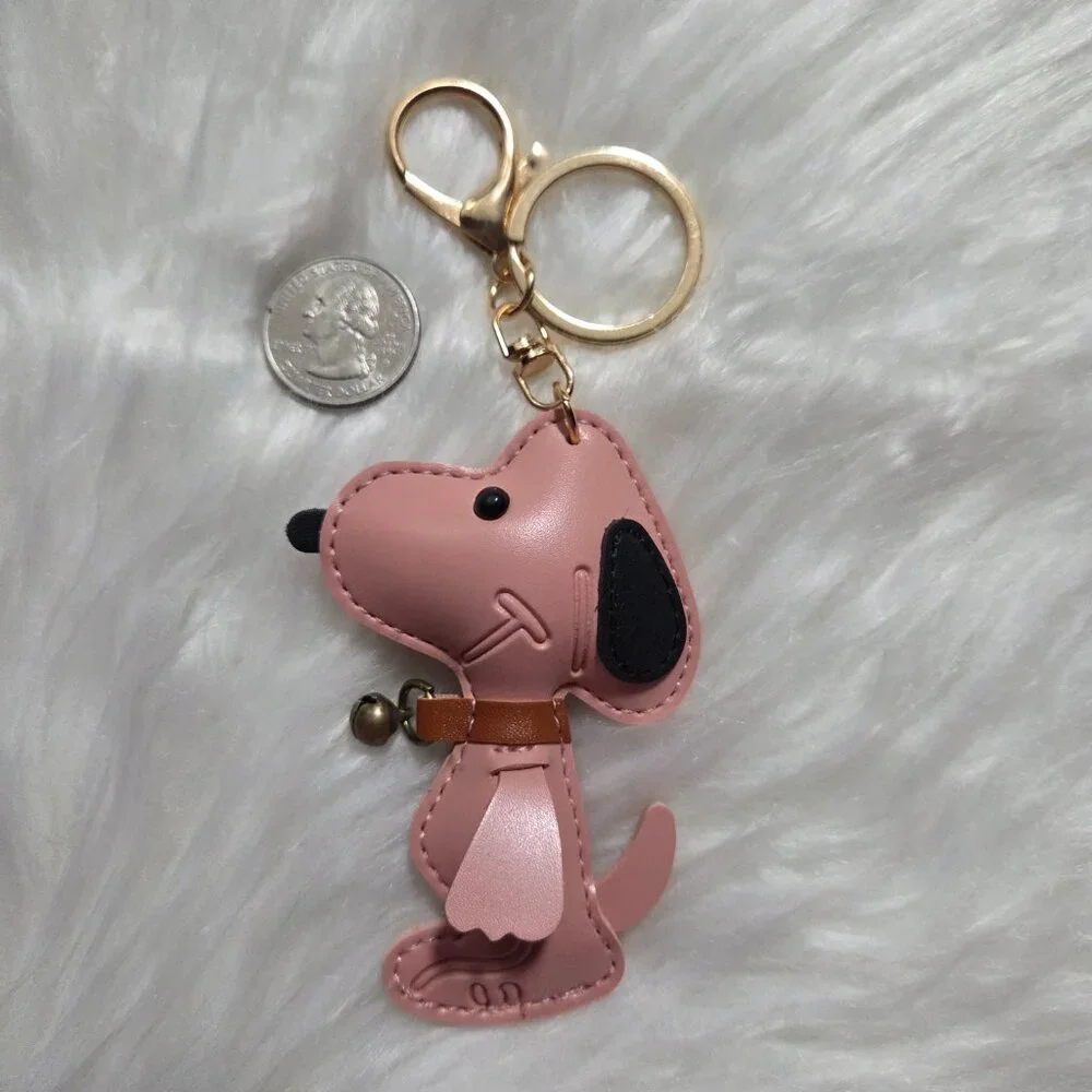 Peanuts Faux Leather Snoopy Keychain